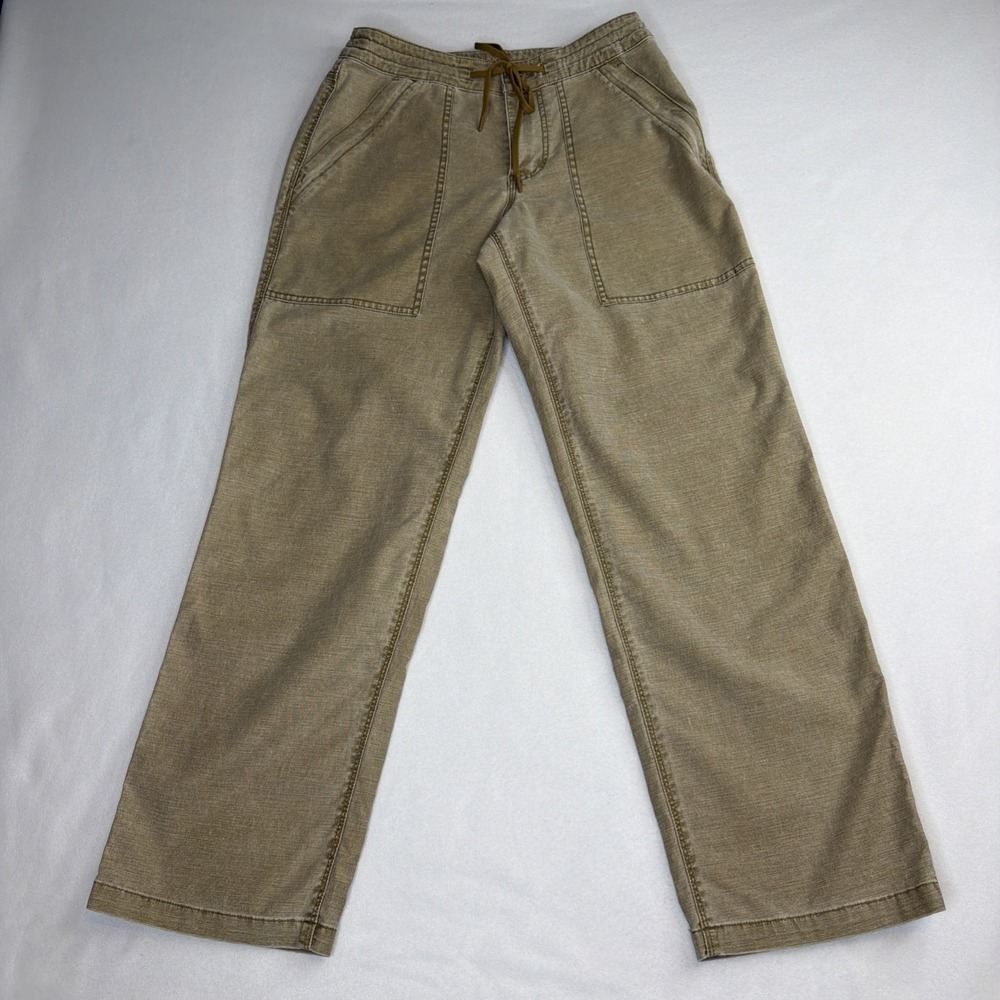 Roark Women's Wide Leg Pants Size 25 Tan Drawstring Stretch Utility Casual